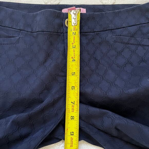Lilly Pulitzer Kelly Textured Ankle Skinny Pant Trouser Midnight Navy Size 4 - Picture 11 of 11